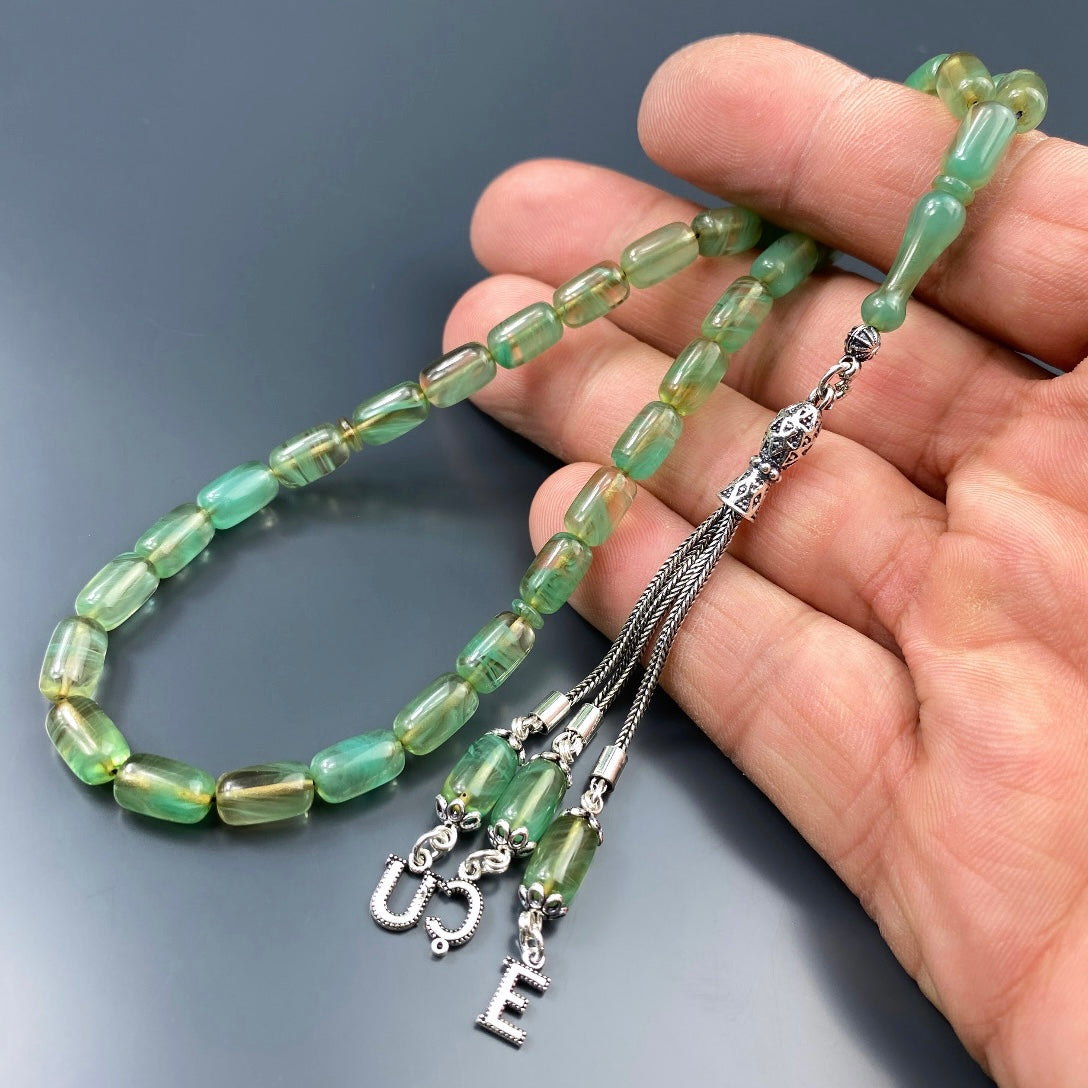 Tesbih Kehribar SIKMA Renk Süzme 3 Buchstaben 925 Silber