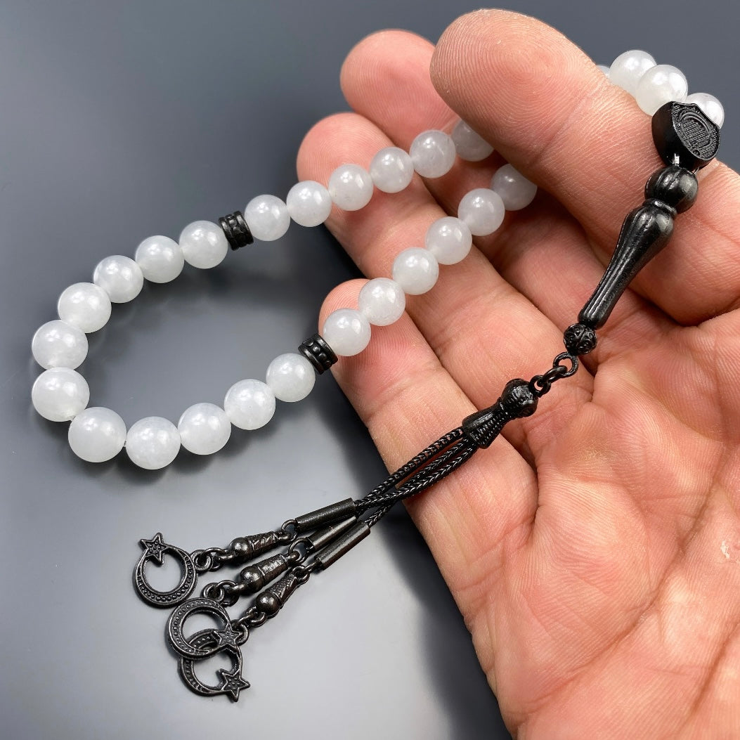 Tesbih Grau Jade Black Edition Ay Yildiz Püskül