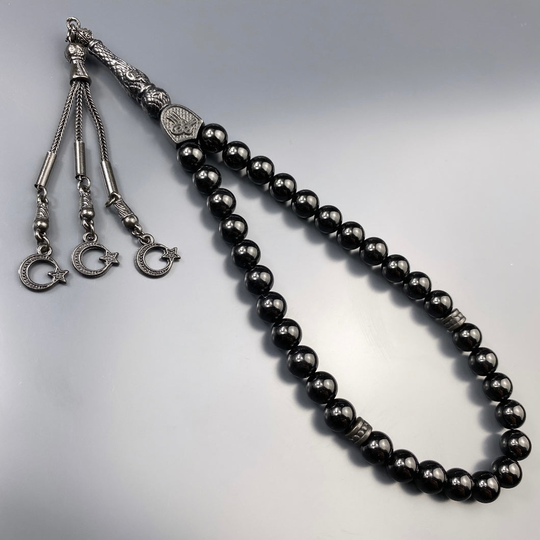 Tesbih Onyx Glanz Black Edition Ay Yildiz Tugra Logo