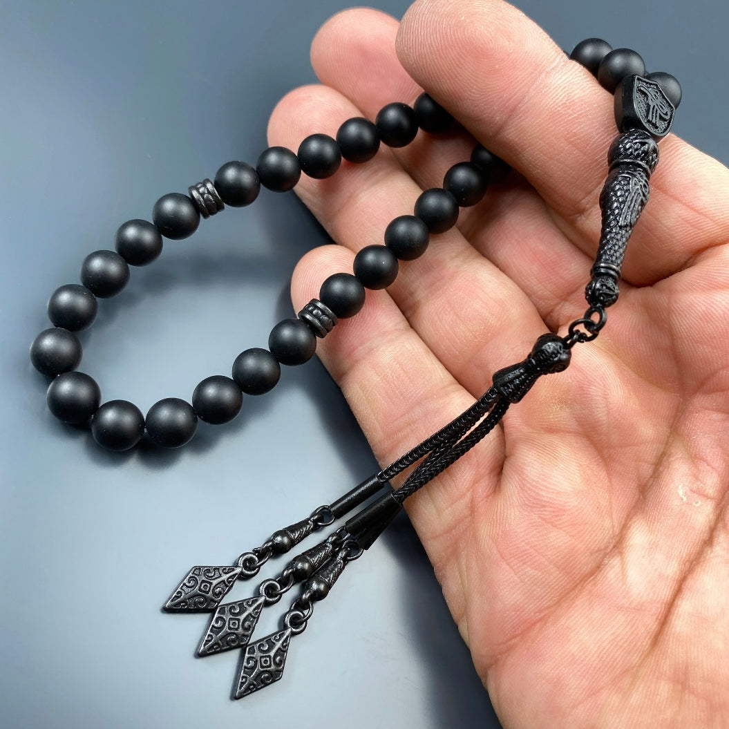 Tesbih Onyx Matt Black Edition Tugra- Basic Logo