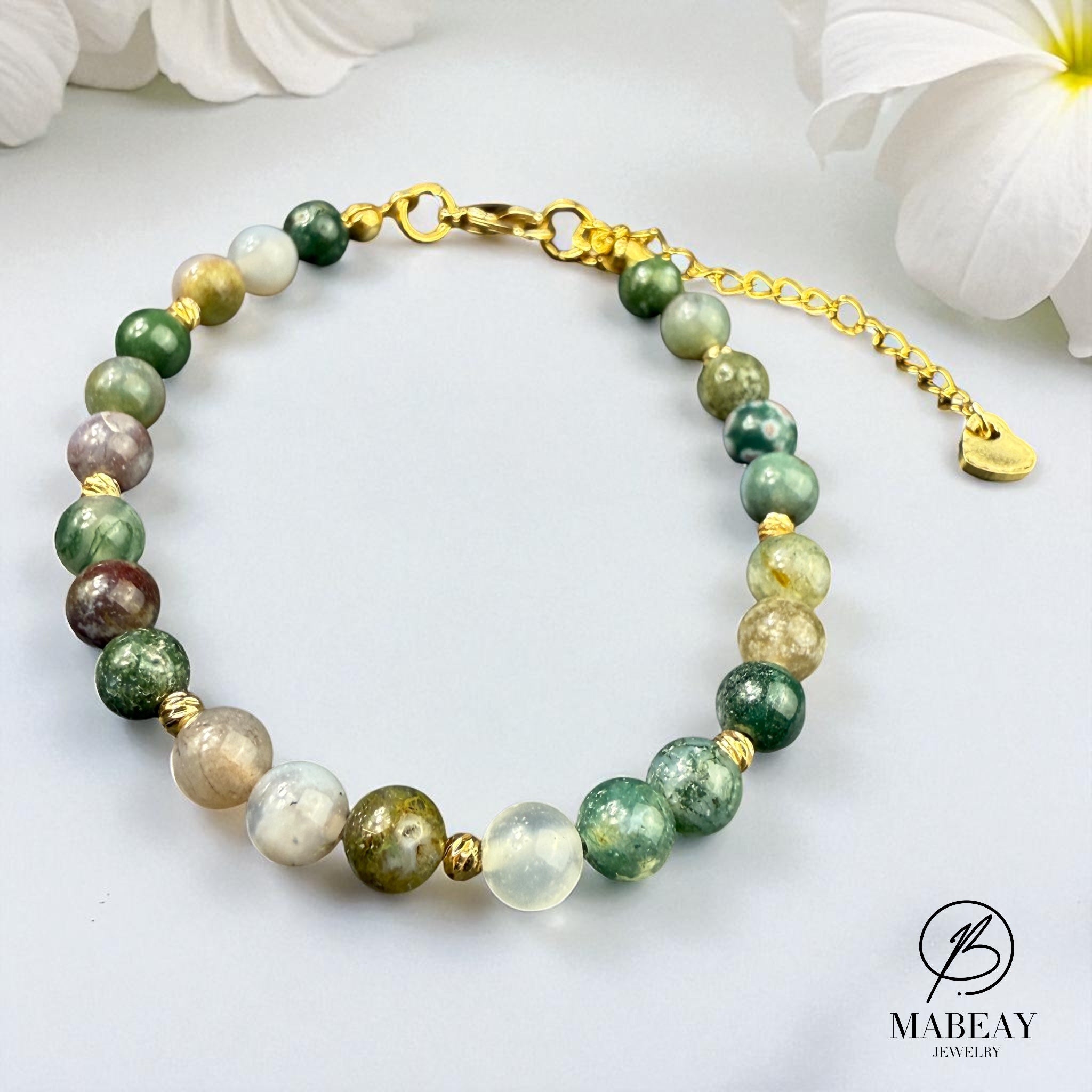 Akik Tasi mit Edelstahl Kette Armband Damenschmuck