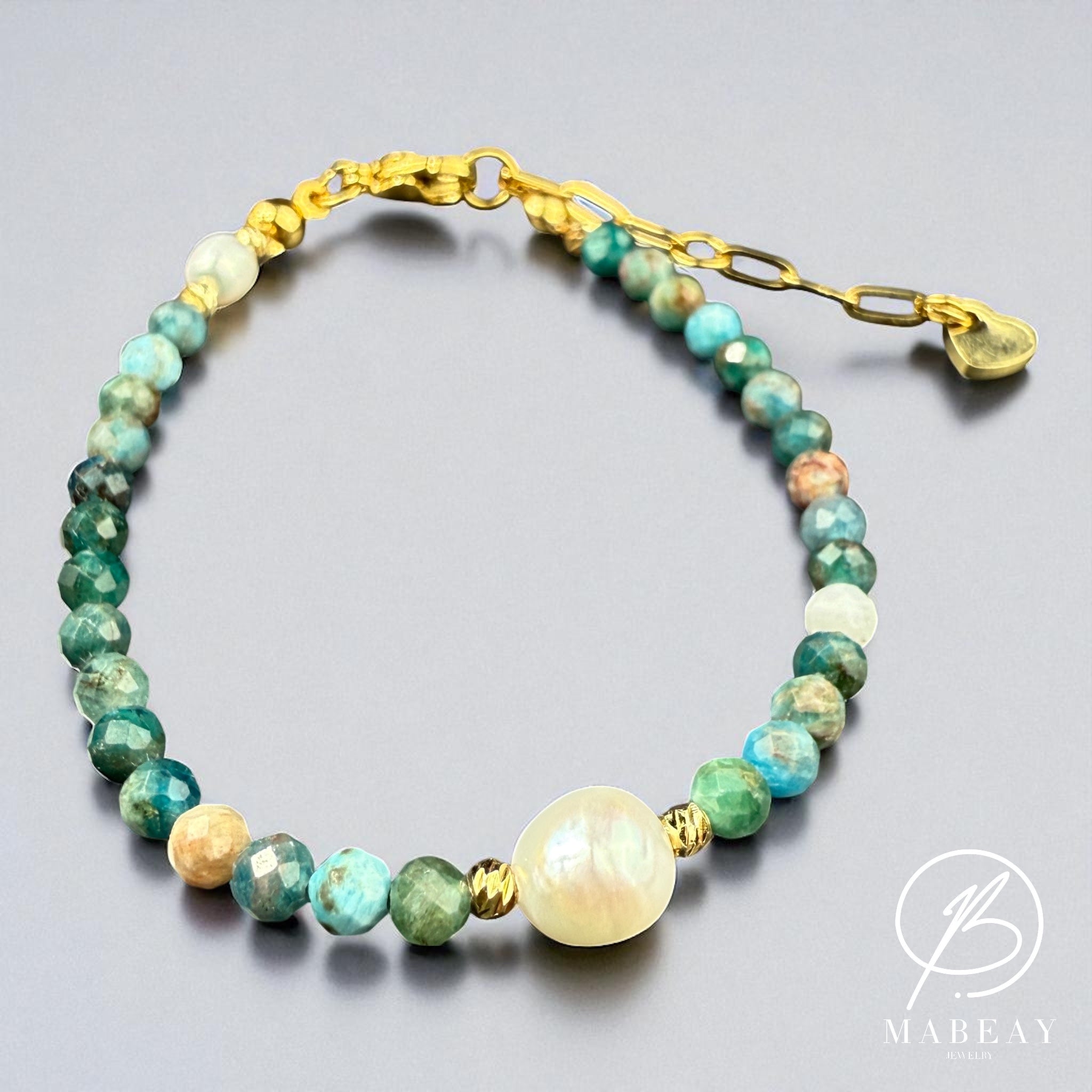 Apatit & Inci Tasi mit Edelstahl Kette Armband Damenschmuck