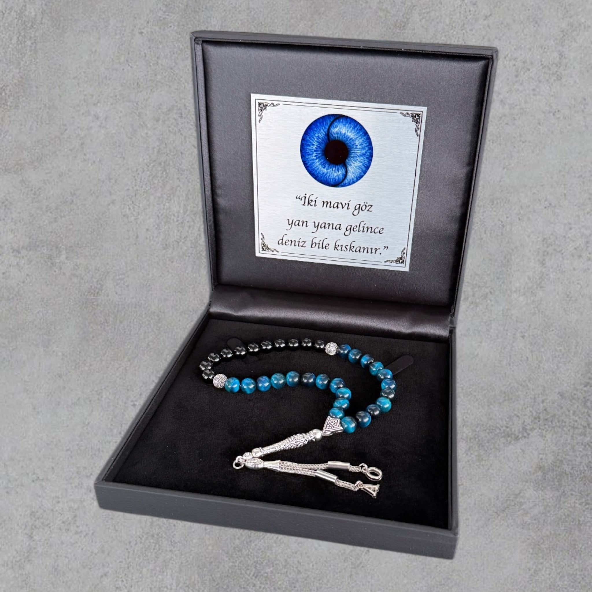 Augen Farbe Tesbih geschenkset blaue schwarz mit box