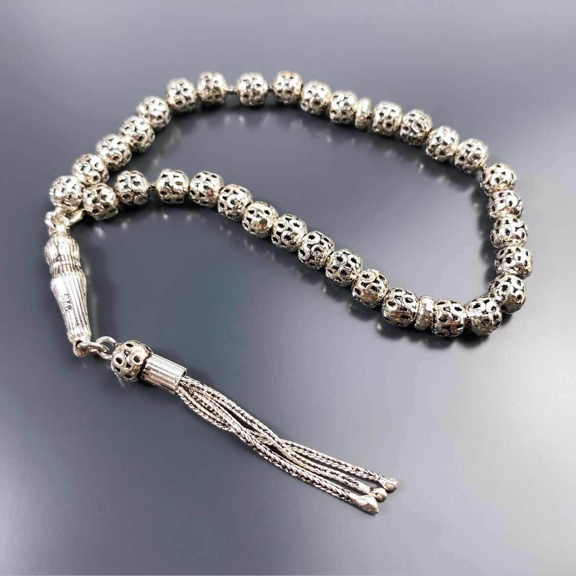 Silber Tesbih 925 Oksitli Desen