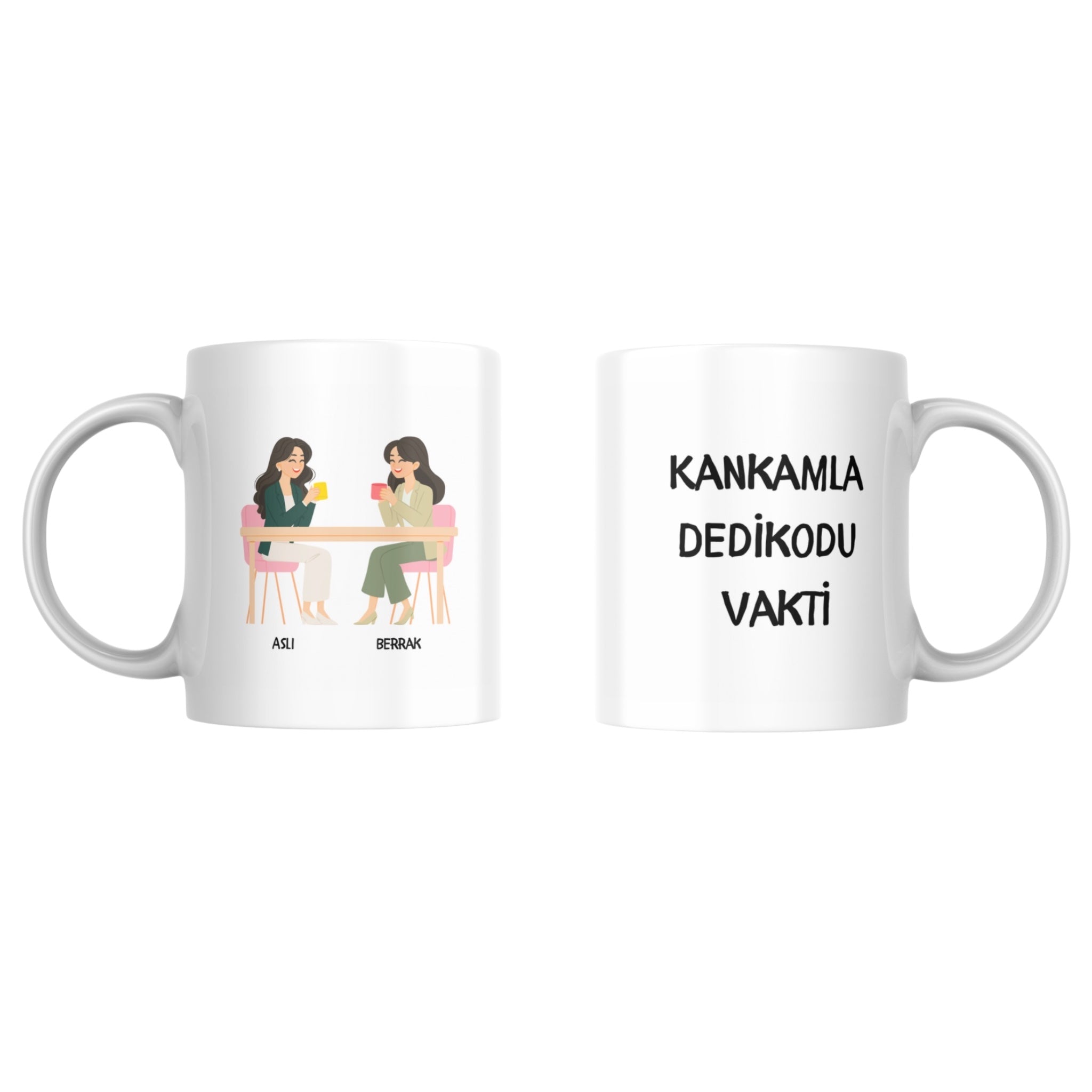 Personalisierter Kaffeebecher aus Keramik – Dedikodu Kanka Time