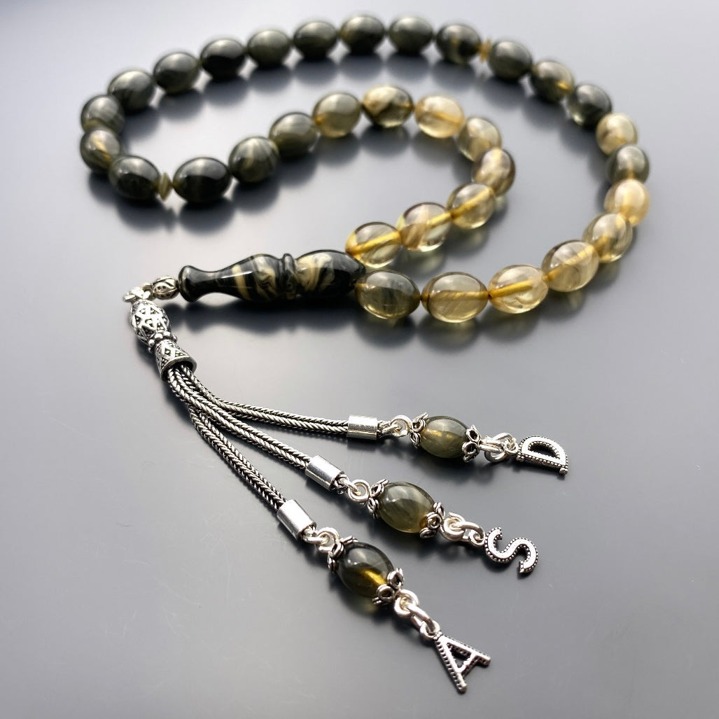 Tesbih Kehribar SIKMA Renk Süzme 3 Buchstaben 925 Silber