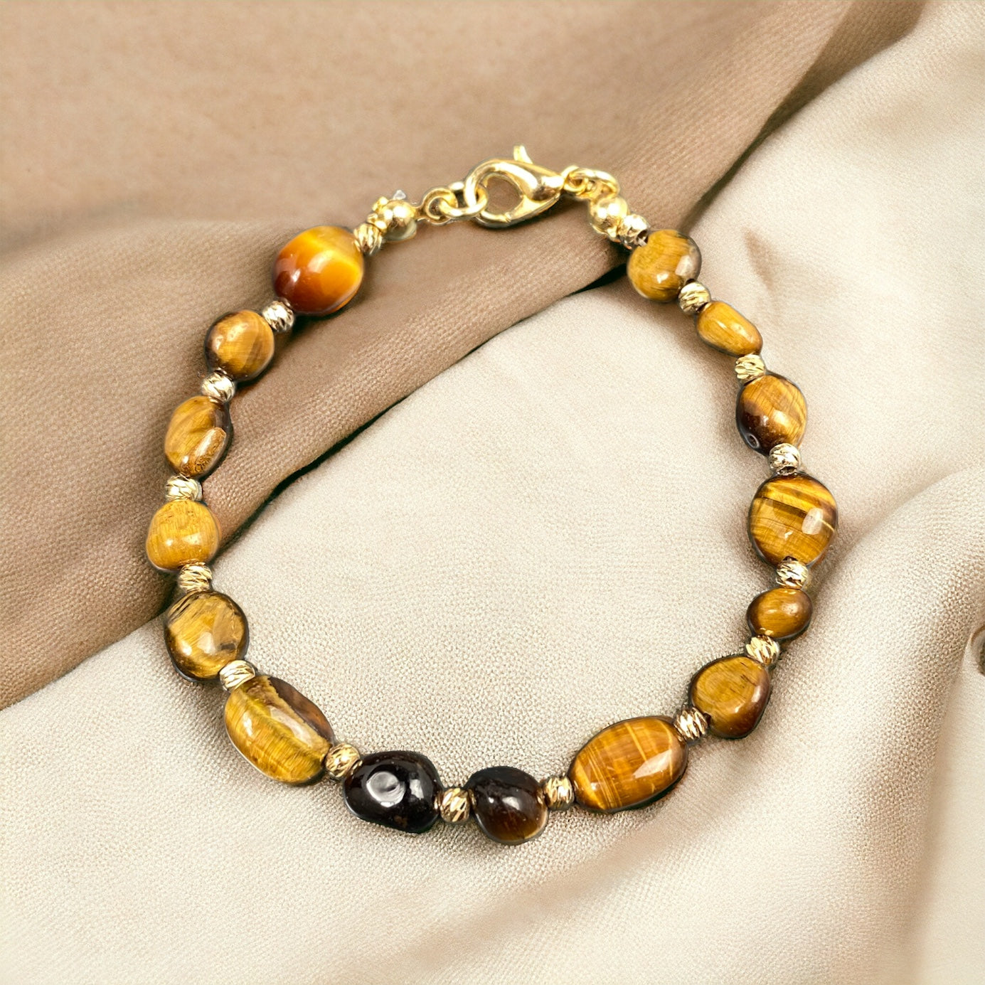 Tigerauge Perlen Armband