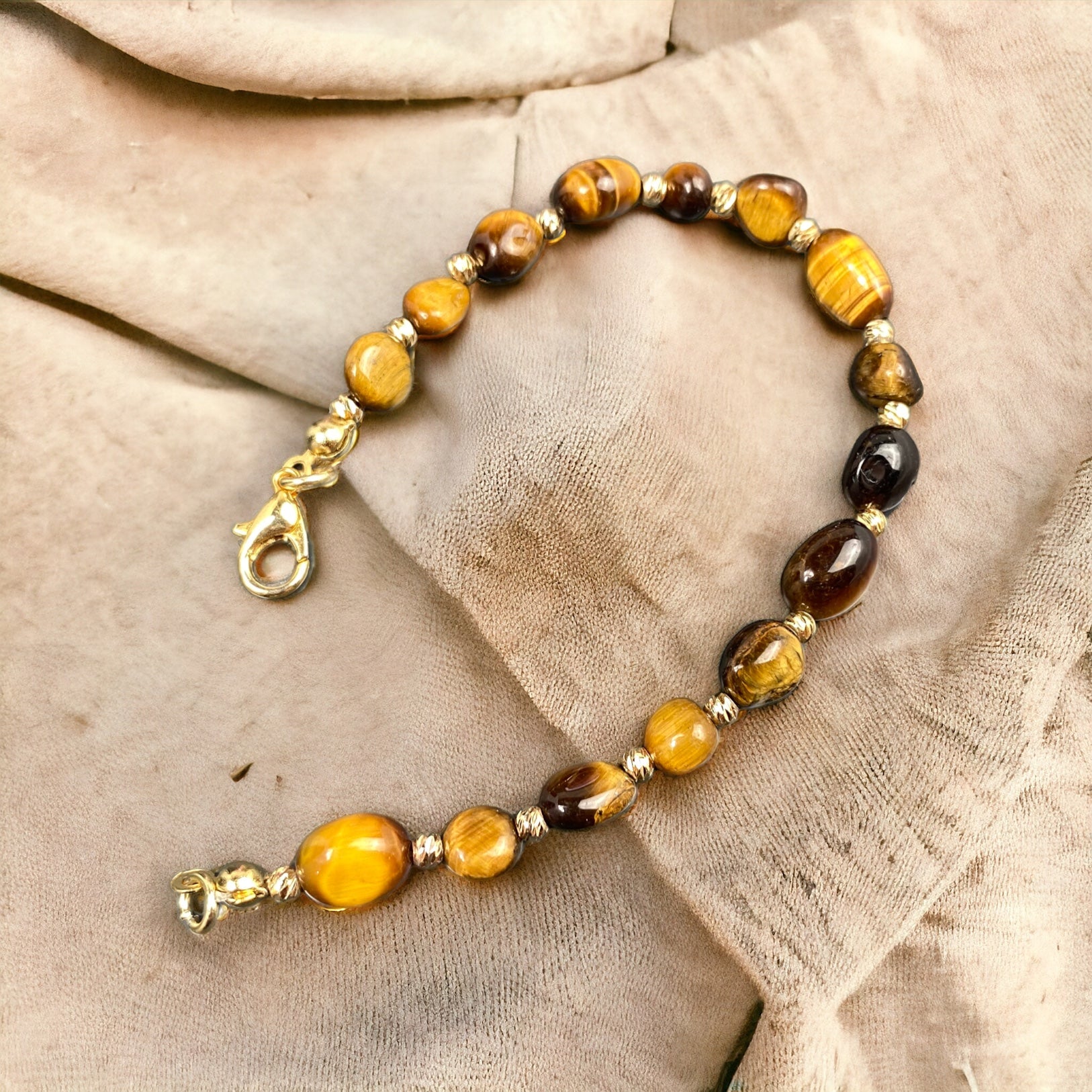 Tigerauge Perlen Armband
