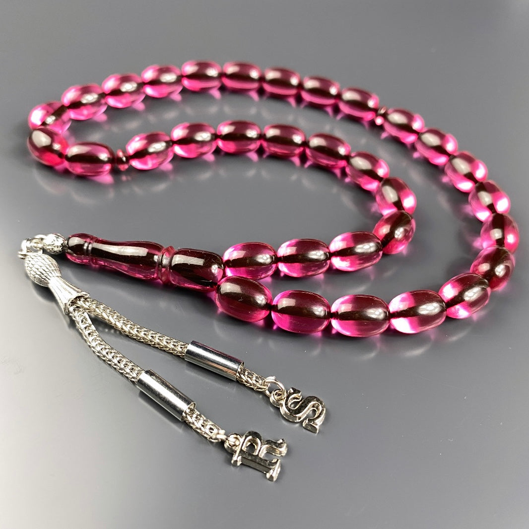 Sıkma Kehribar Tesbih 2 Buchstaben – Fuchsia Kapsül