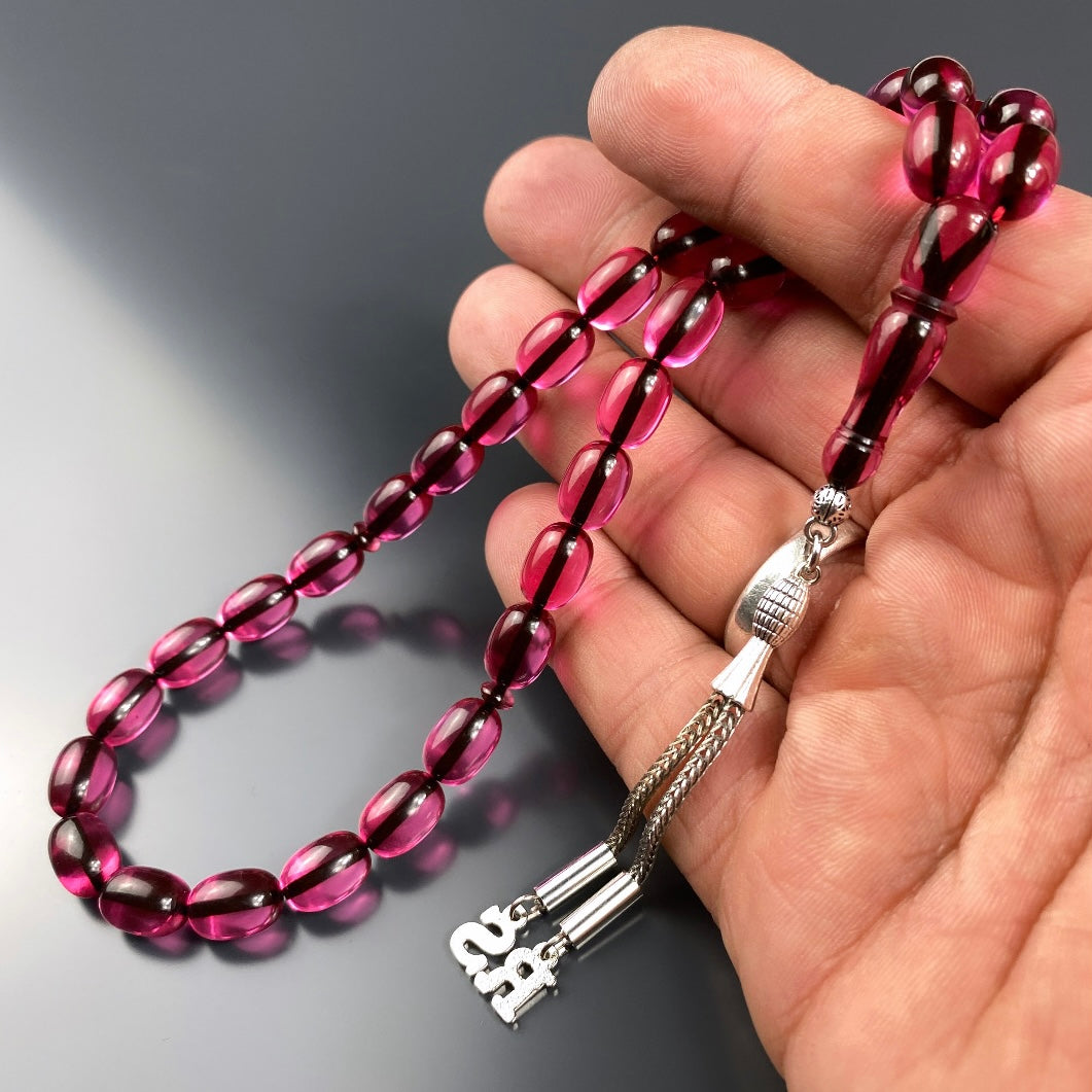Sıkma Kehribar Tesbih 2 Buchstaben – Fuchsia Kapsül
