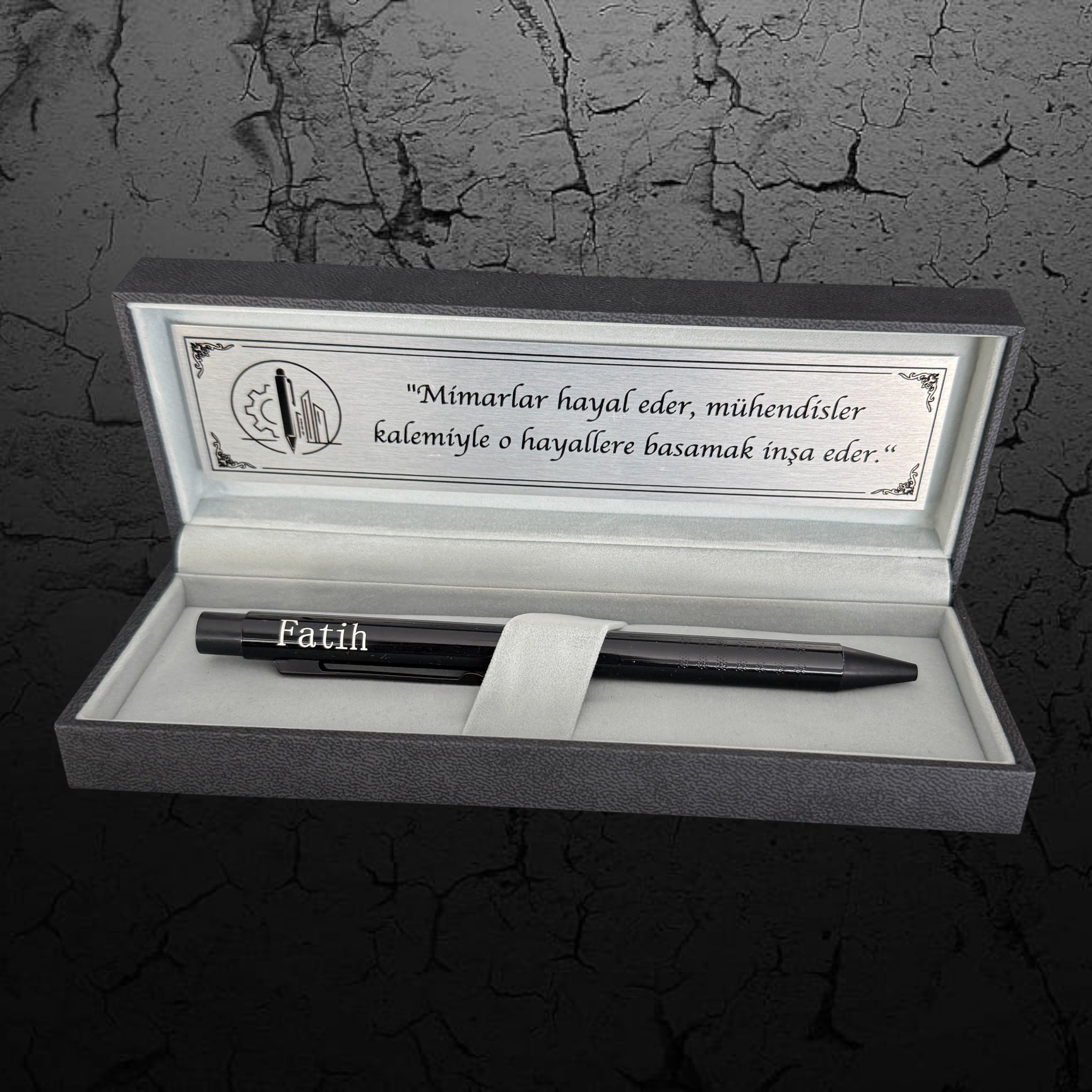 Personalisierter Kugelschreiber für Ingenieure mit Etui & Wunschtext