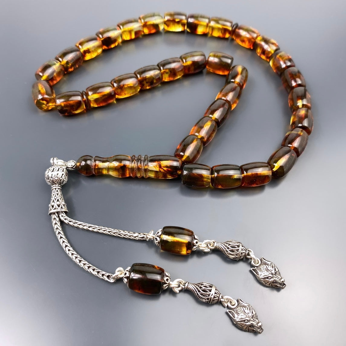 Kehribar Tesbih Gebetskette Perlenkette Männerschmuck Tesbih mit Namen personalisiert