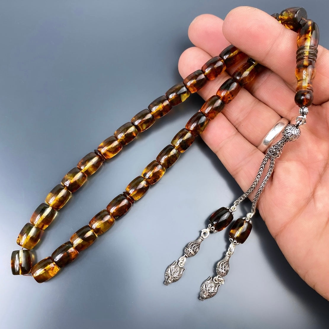 Kehribar Tesbih Gebetskette Perlenkette Männerschmuck Tesbih mit Namen personalisiert