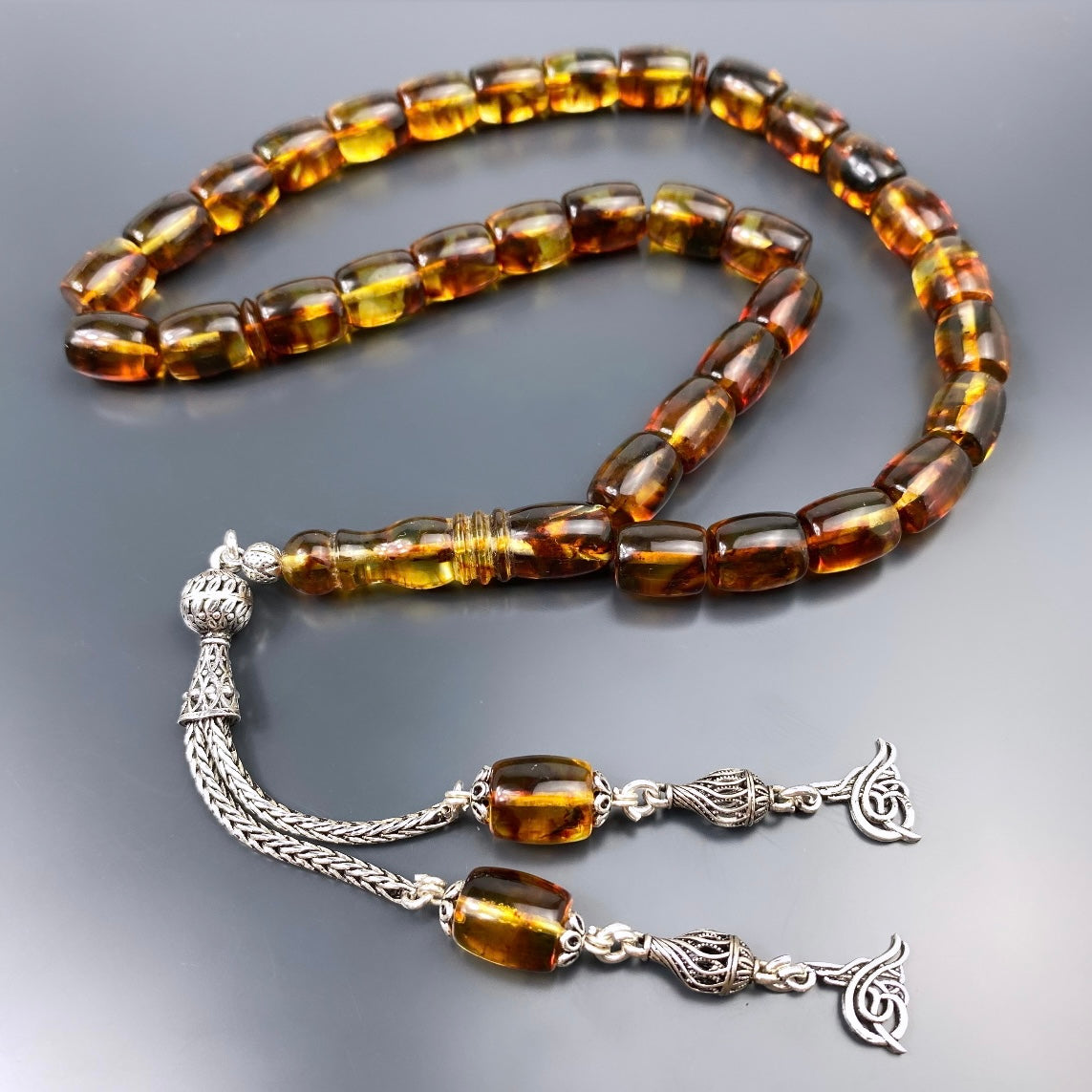 Kehribar Tesbih Gebetskette Perlenkette Männerschmuck Tesbih mit Namen personalisiert