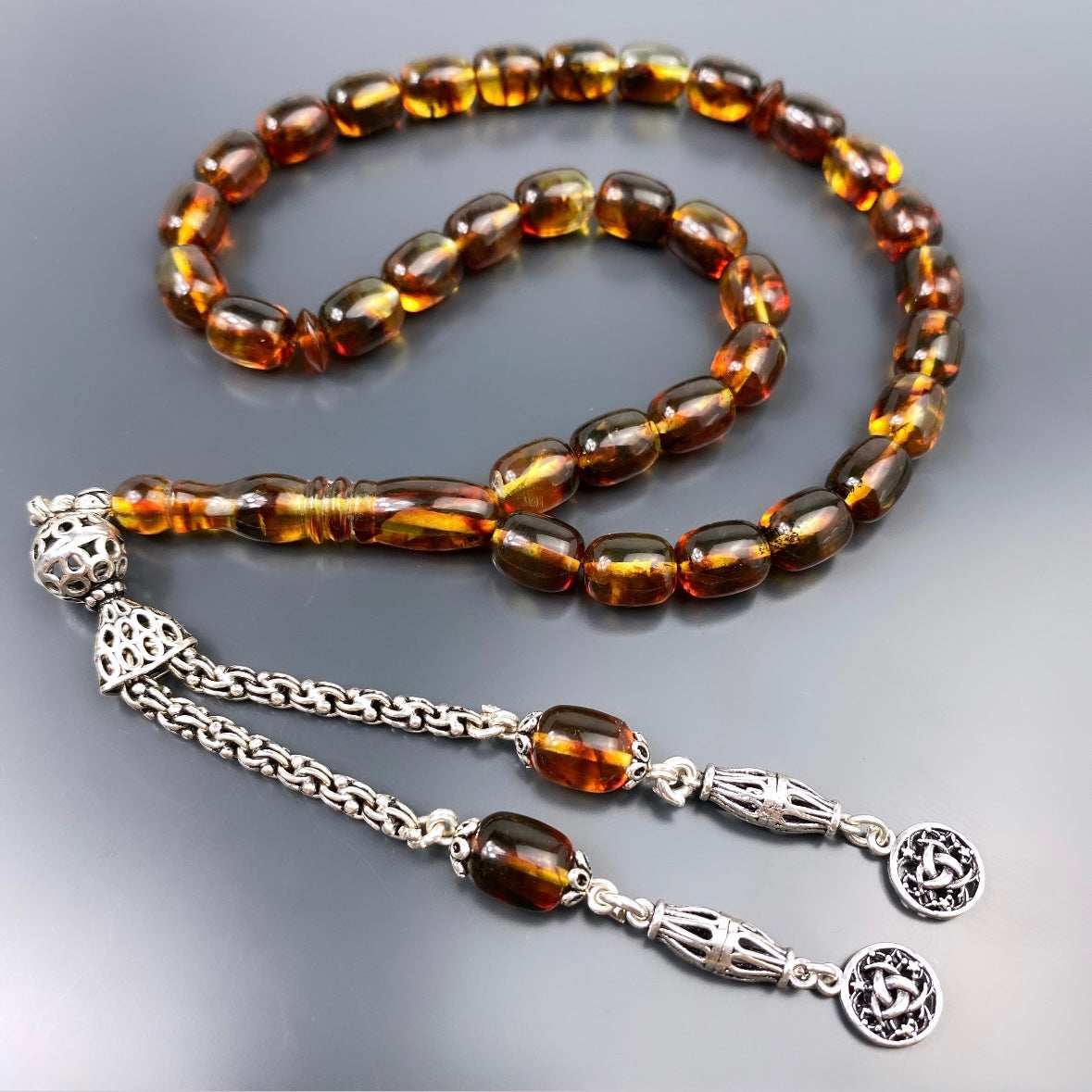 Kehribar Tesbih Gebetskette Perlenkette Männerschmuck Tesbih mit Namen personalisiert