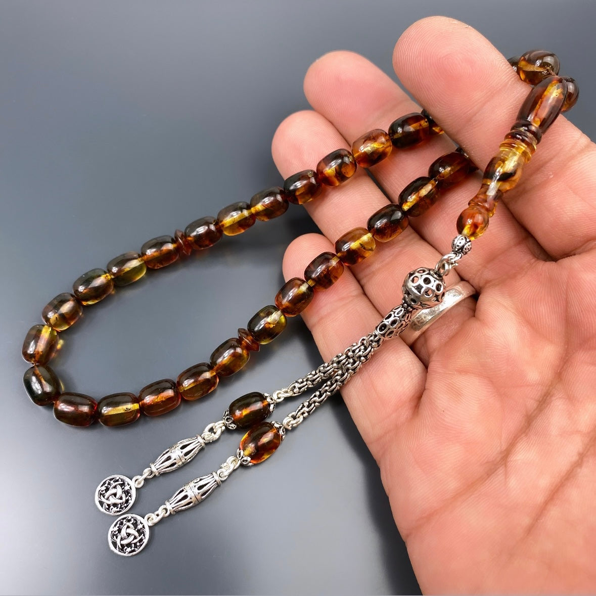 Kehribar Tesbih Gebetskette Perlenkette Männerschmuck Tesbih mit Namen personalisiert