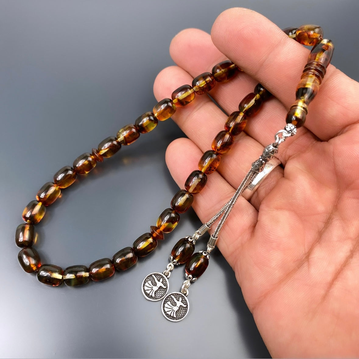 Kehribar Tesbih Gebetskette Perlenkette Männerschmuck Tesbih mit Namen personalisiert mevlana