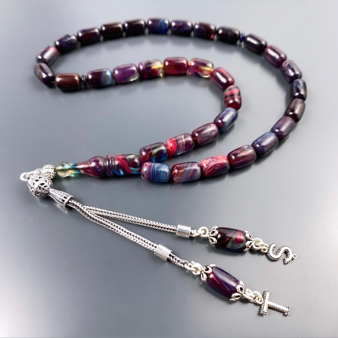 Tesbih SIKMA Kehribar 925 Silber Buchstaben personalisiert