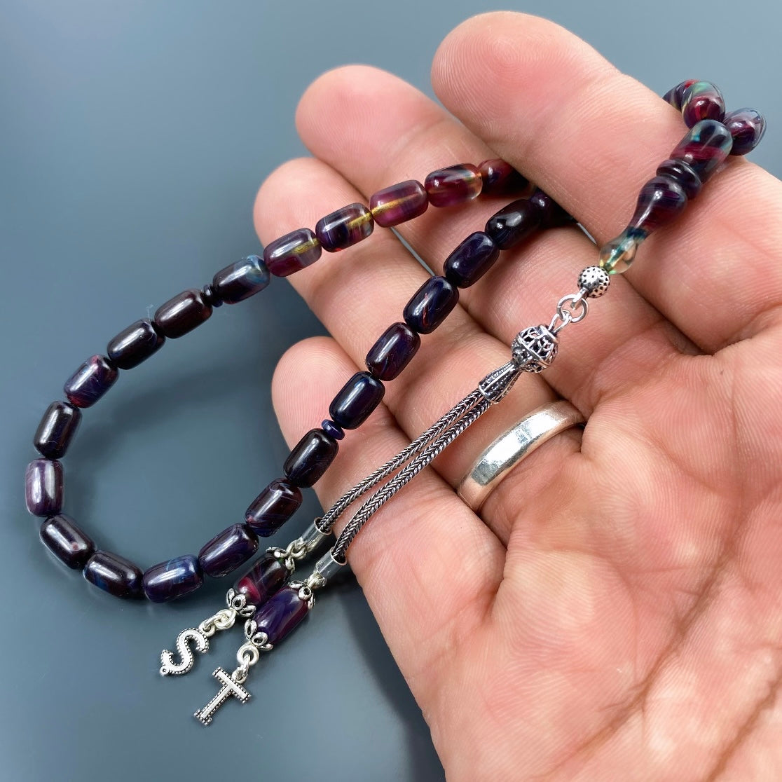 Tesbih SIKMA Kehribar 925 Silber Buchstaben personalisiert