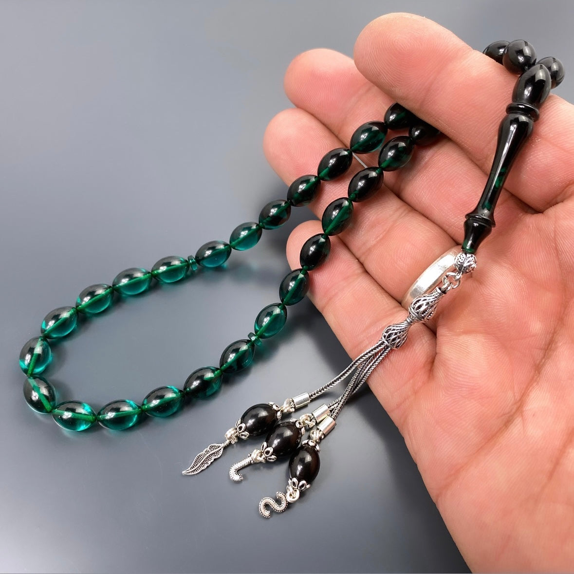 Tesbih SIKMA Kehribar 925 Silber personalisiert mit Logo