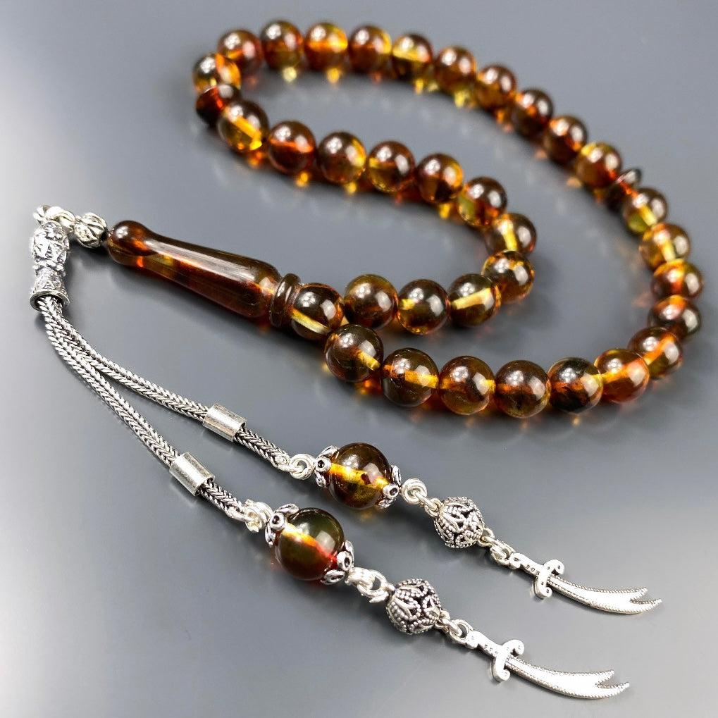 Kehribar Tesbih Zülfikar Kilic Logo 925 Silber