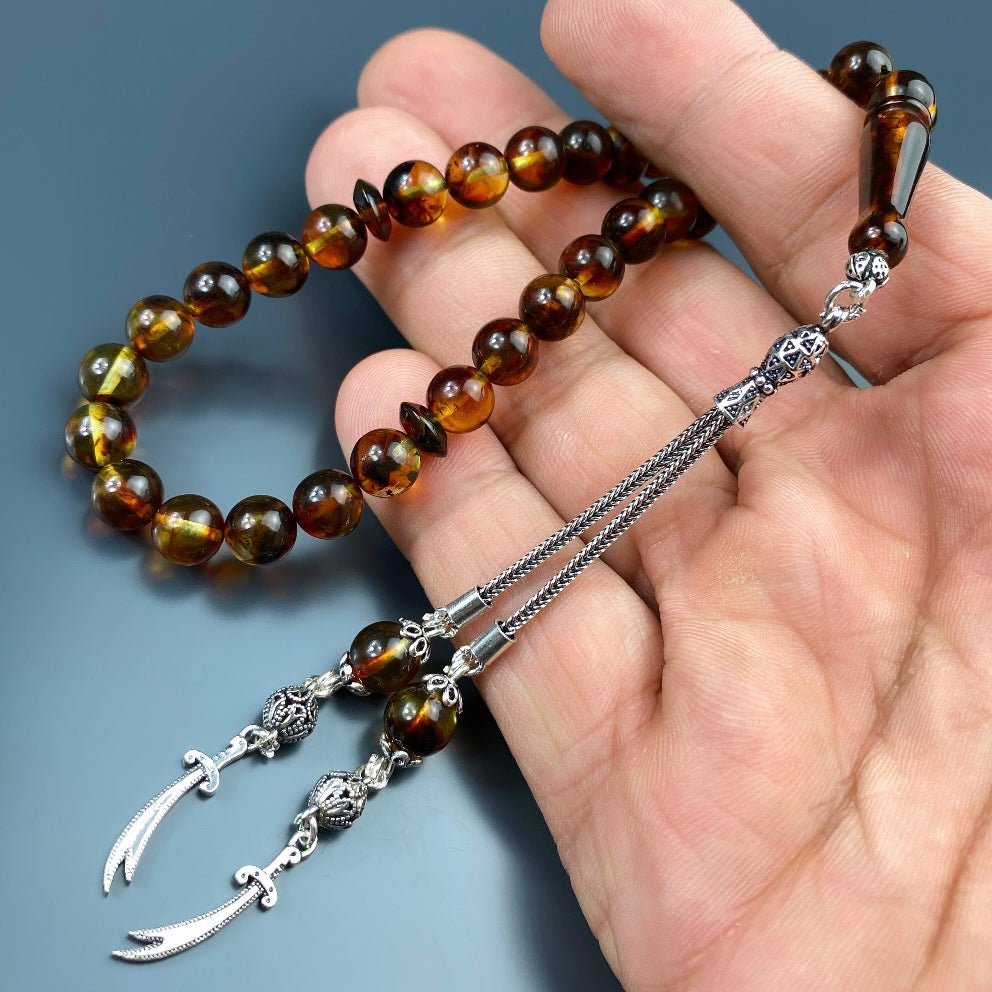 Kehribar Tesbih Zülfikar Kilic Logo 925 Silber