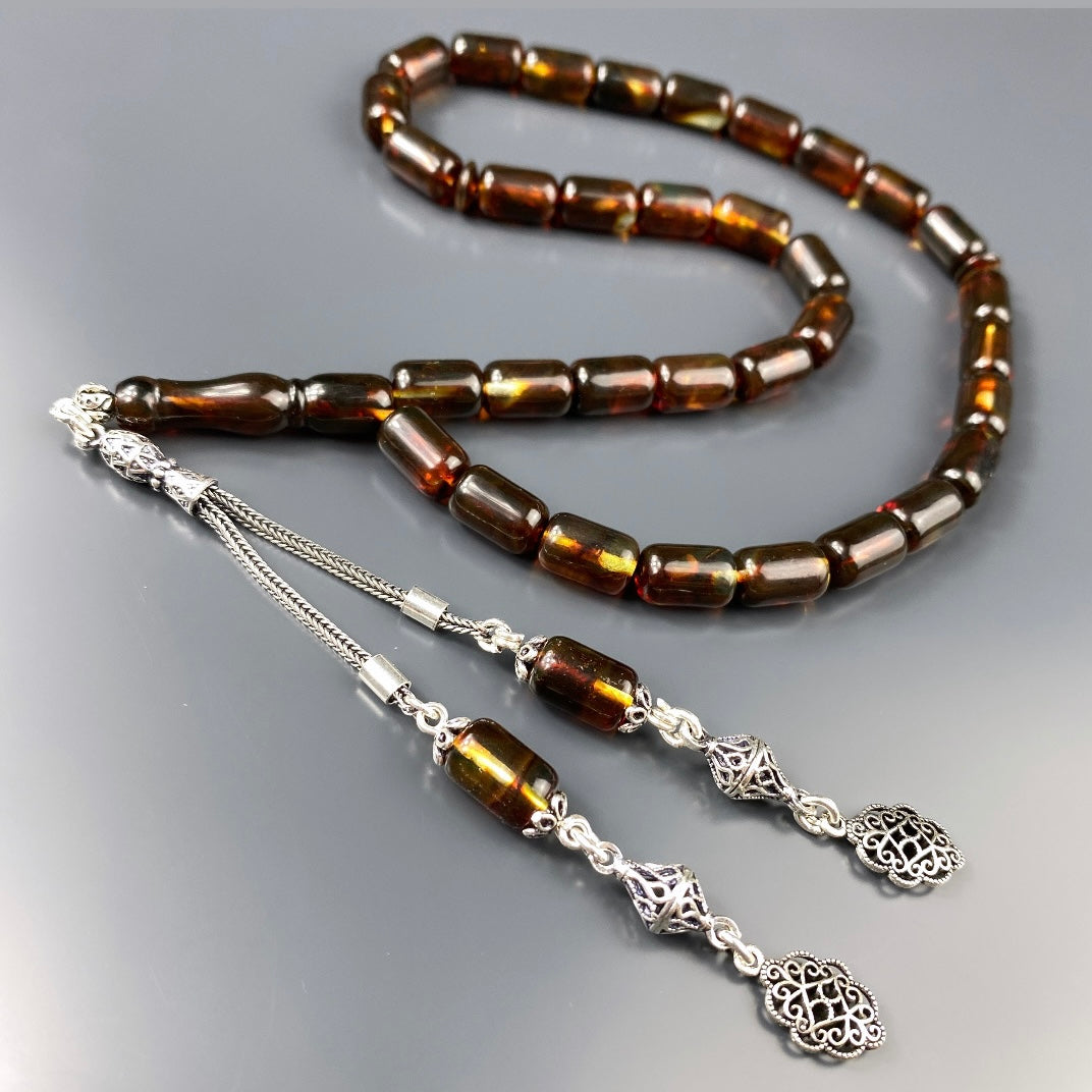 Kehribar Tesbih Kapsül Basic Logo 925 Silber