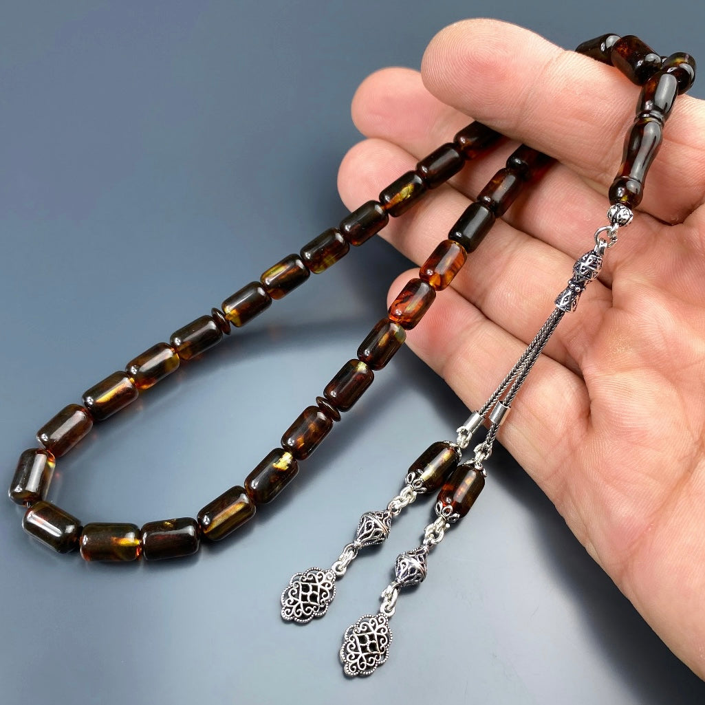 Kehribar Tesbih Kapsül Basic Logo 925 Silber