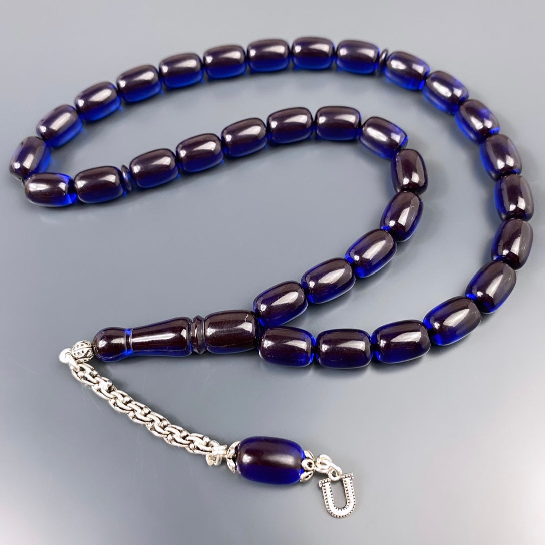 Tesbih SIKMA Kehribar Mavi / Gebetskette personalisierte Buchstabe