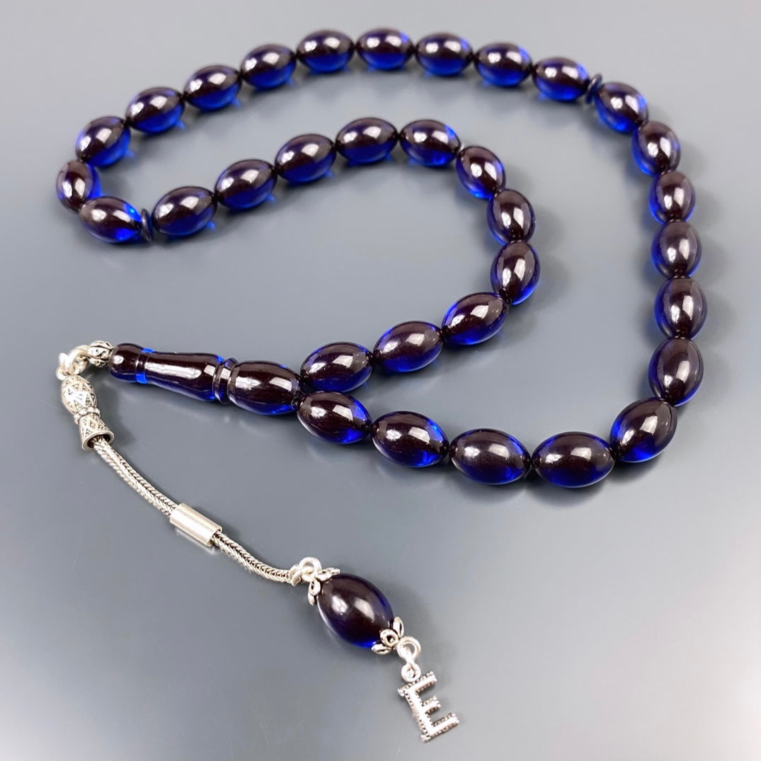 Tesbih SIKMA Kehribar Mavi / Gebetskette personalisierte Buchstabe