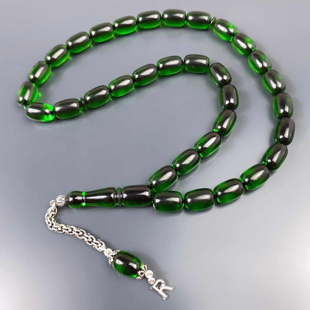 Tesbih SIKMA Kehribar Yesil / Gebetskette personalisierte Buchstabe