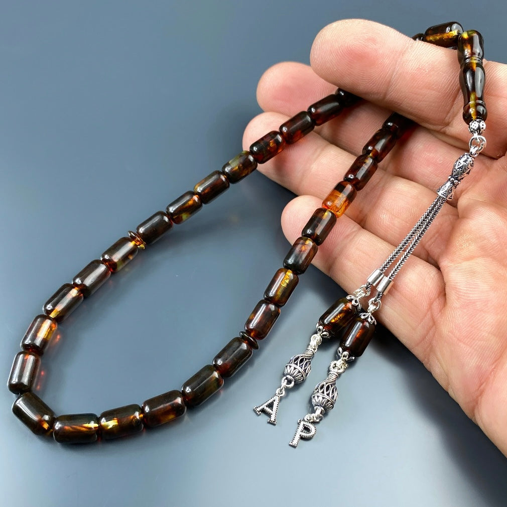 Kehribar Tesbih Kapsül 2 Buchstaben 925 Silber