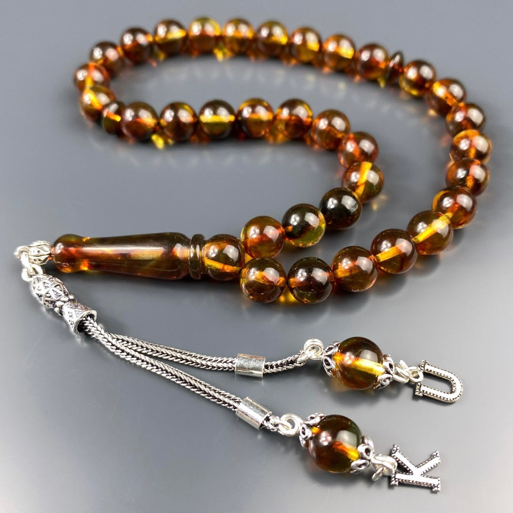 Kehribar Tesbih 2 Buchstaben 925 Silber