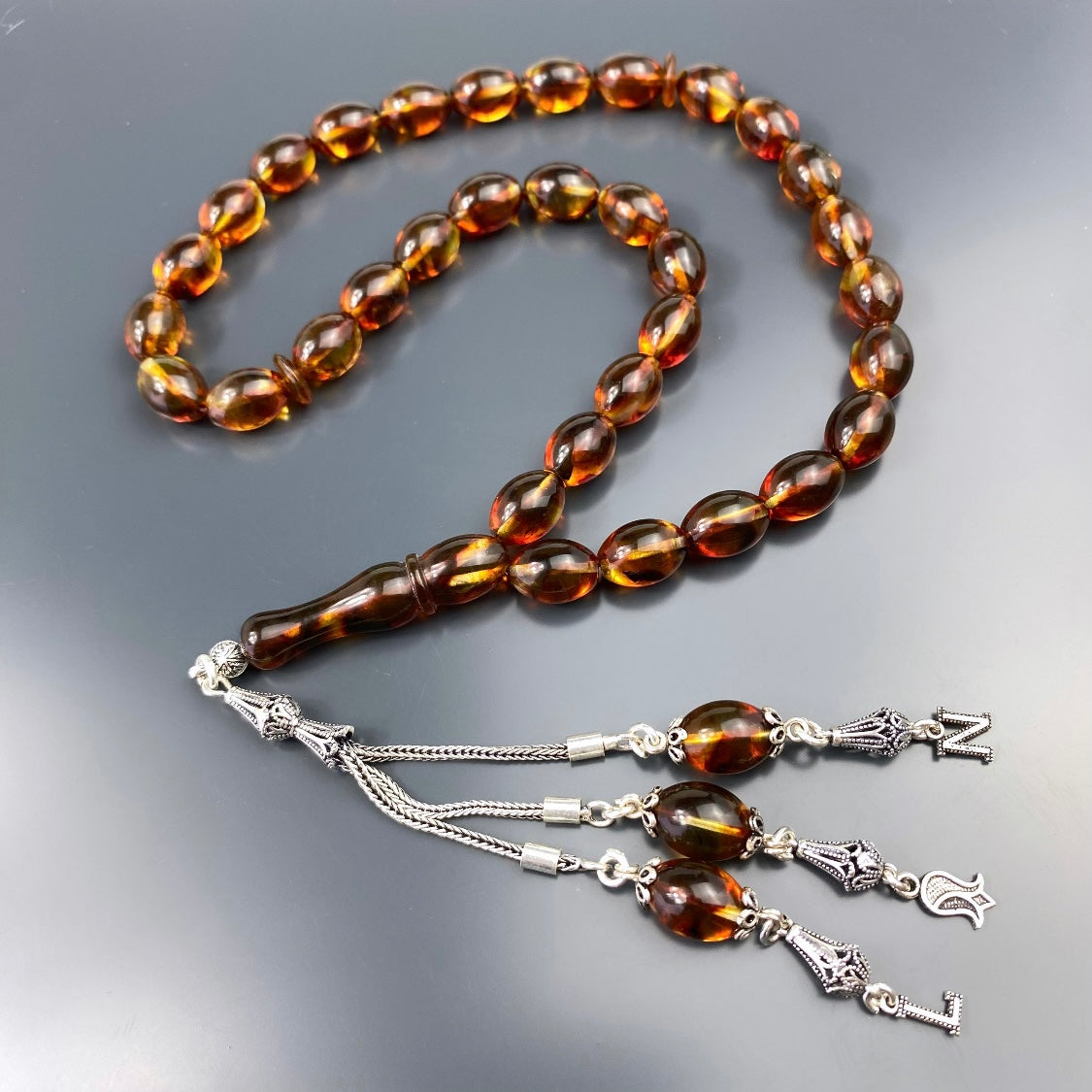 Kehribar Tesbih Gebetskette Perlenkette Männerschmuck Tesbih mit Namen personalisiert namaz tesbih