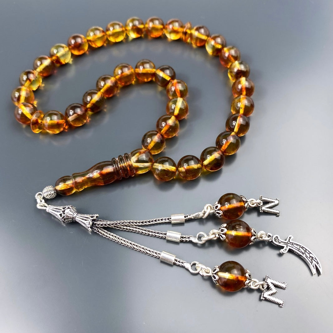 Kehribar Tesbih Gebetskette Perlenkette Männerschmuck Tesbih mit Namen personalisiert namaz tesbih