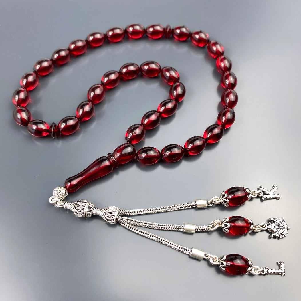 Kehribar Tesbih Gebetskette Perlenkette Männerschmuck Tesbih mit Namen personalisiert namaz tesbih