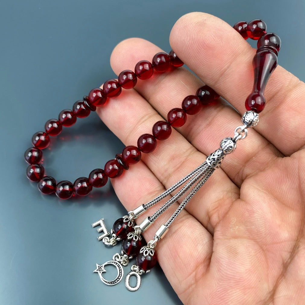 Kehribar Tesbih Gebetskette Perlenkette Männerschmuck Tesbih mit Namen personalisiert namaz tesbih