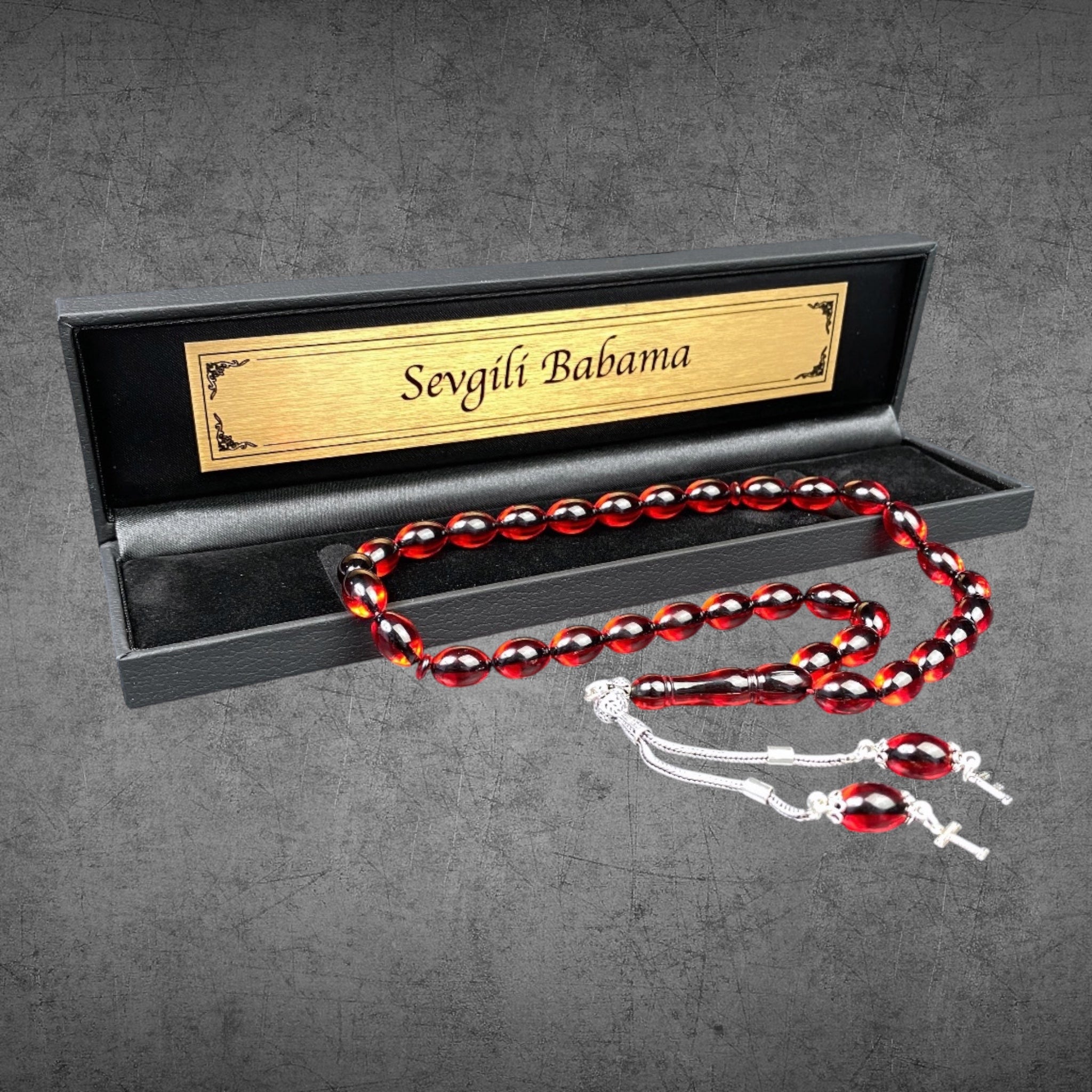 Kirmizi Tesbih SIKMA KEHRIBAR Beyzi mit Box - 925 Silber