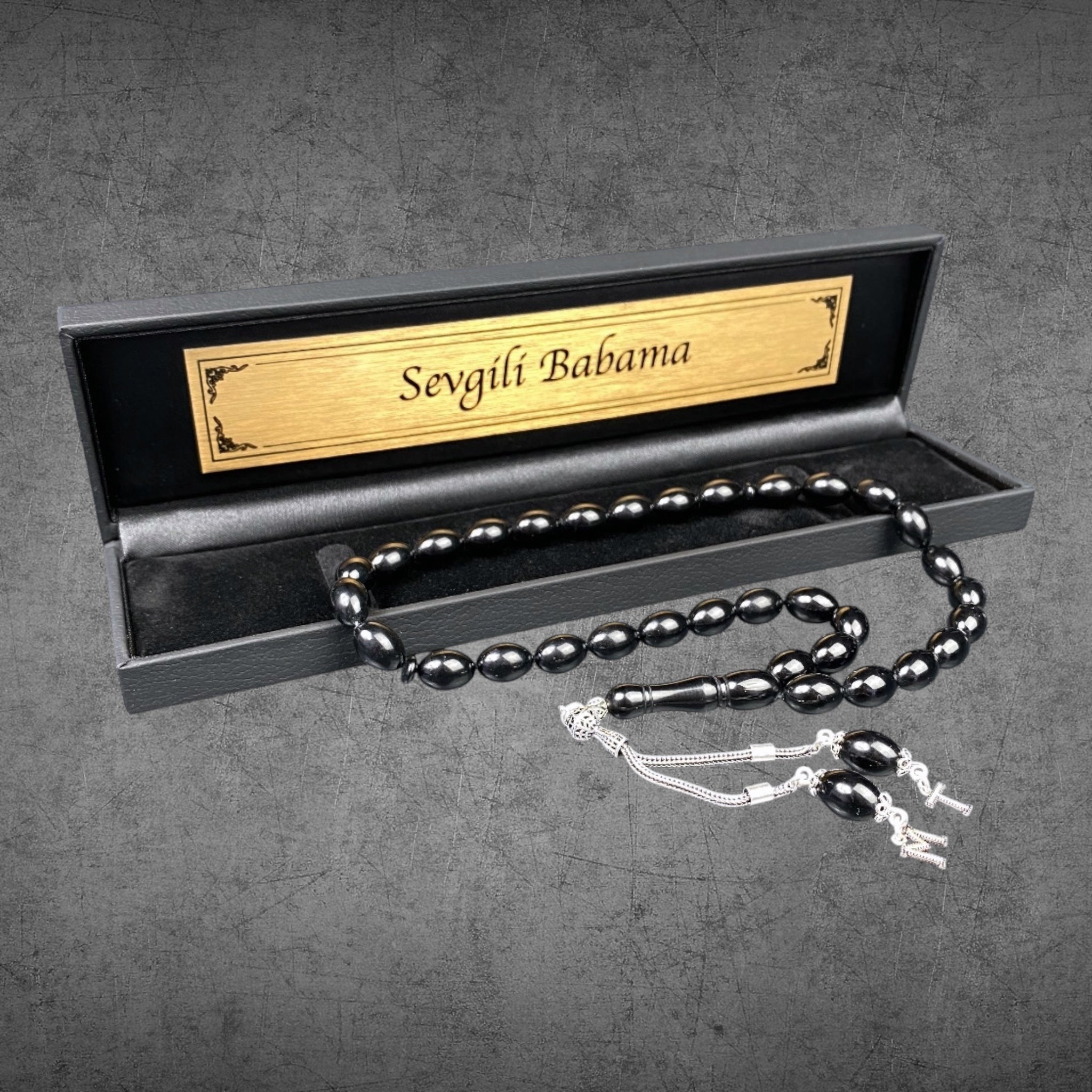 Siyah Tesbih SIKMA KEHRIBAR Beyzi mit Box - 925 Silber