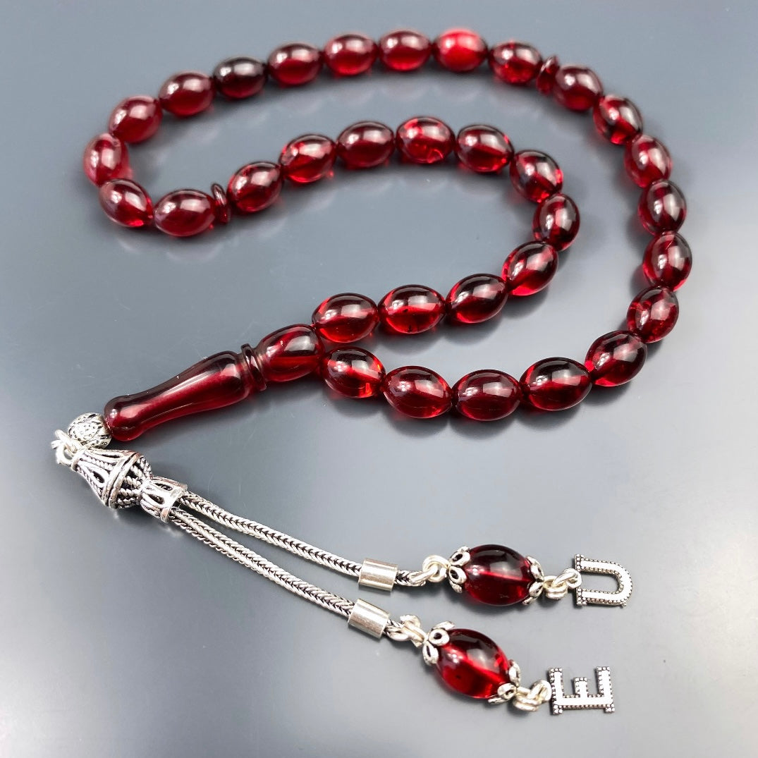 Kehribar Tesbih Gebetskette Perlenkette Männerschmuck Tesbih mit Namen personalisiert namaz tesbih