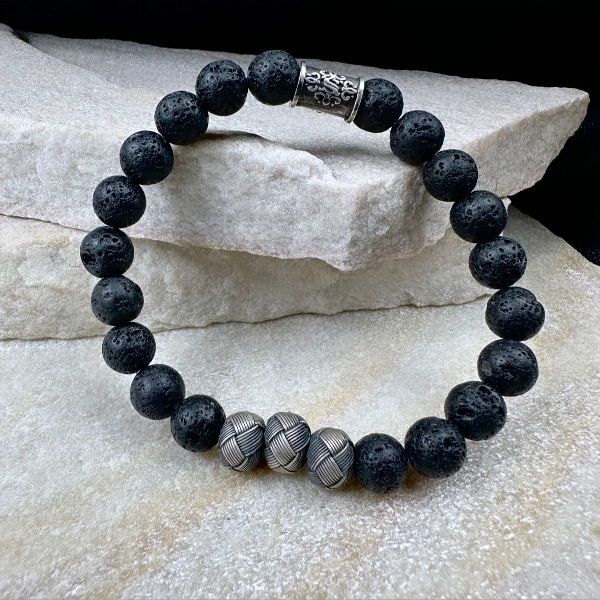 Naturstein Perlen Armband mit Silber Kazaz 1000 Ayar No.29
