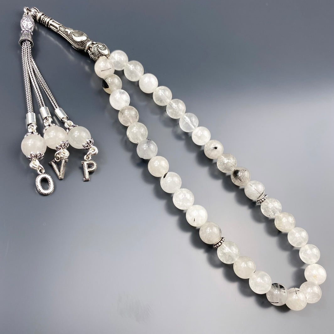 Tesbih Quarz 3 Buchstaben personalisiert 925 Silber
