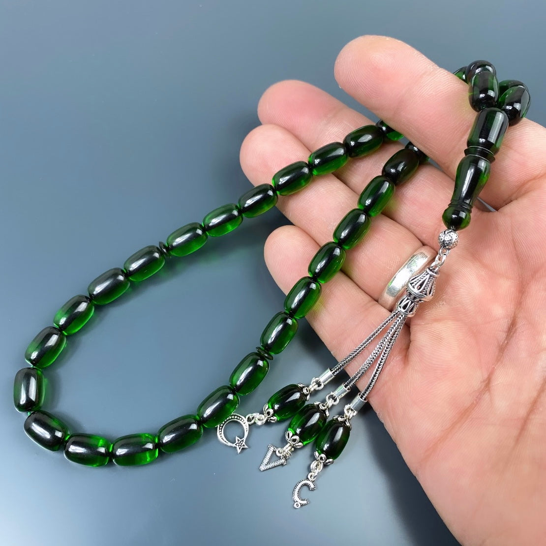 Tesbih SIKMA Kehribar 925 Silber personalisiert mit Logo