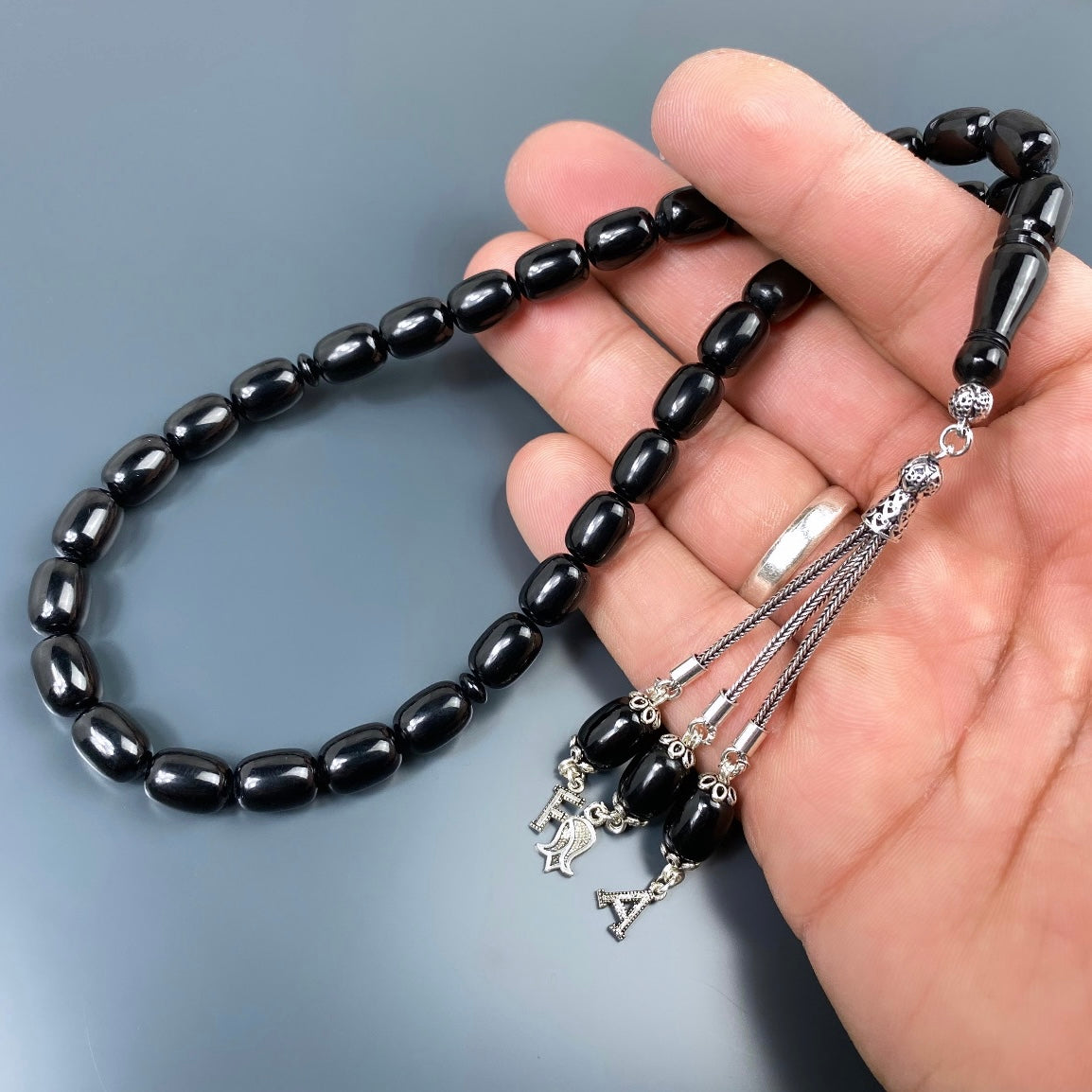 Tesbih SIKMA Kehribar 925 Silber personalisiert mit Logo