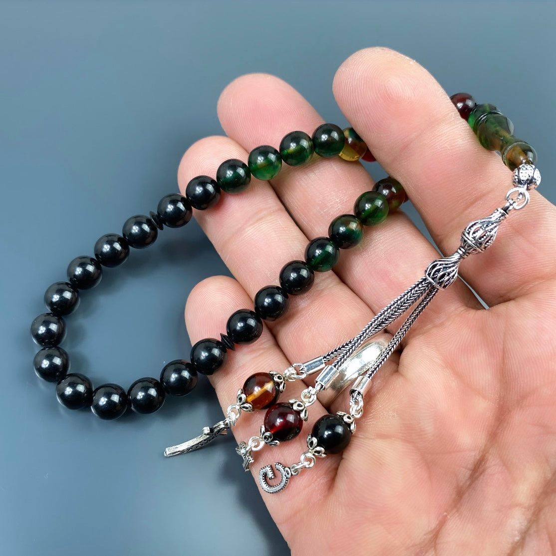 Tesbih SIKMA Kehribar 925 Silber personalisiert mit Logo