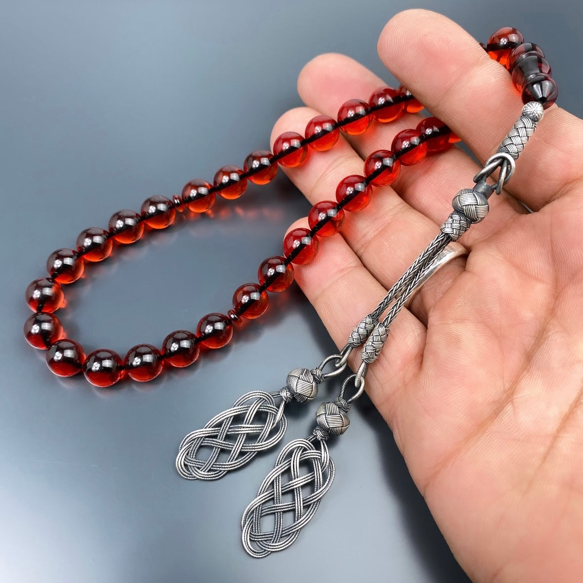 Tesbih Turunc Renk Sikma Kehribar Gebetskette