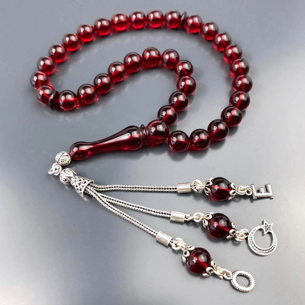 Kehribar Tesbih Gebetskette Perlenkette Männerschmuck Tesbih mit Namen personalisiert namaz tesbih