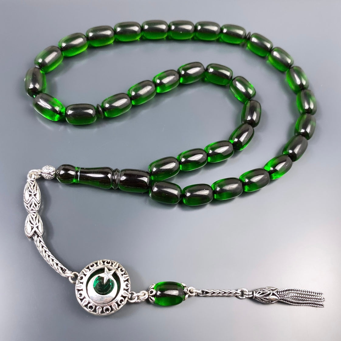 Tesbih Özel SIKMA Kehribar Ay Yildiz Logo