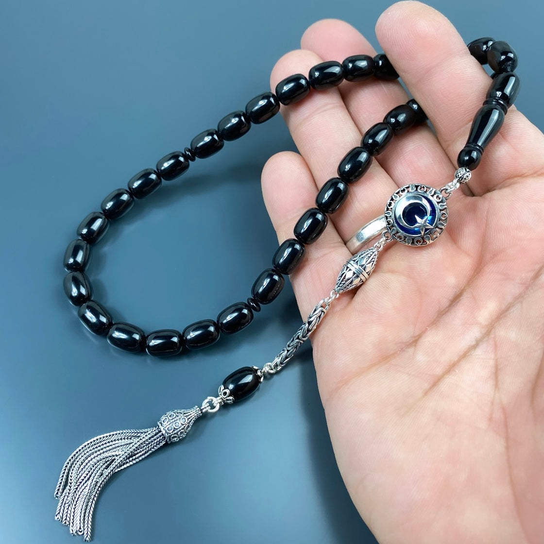 Tesbih Özel SIKMA Kehribar Ay Yildiz Logo