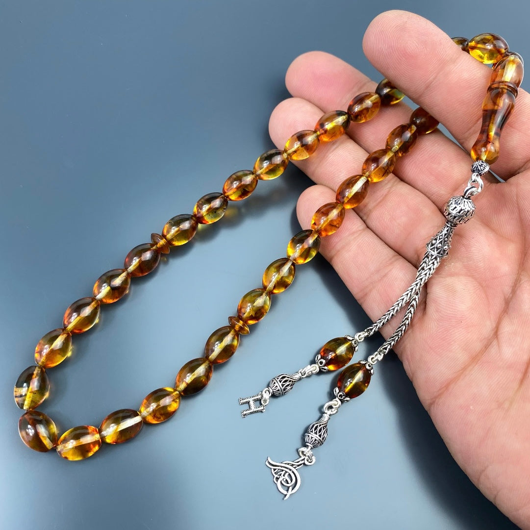 Kehribar Tesbih Gebetskette Perlenkette Männerschmuck Tesbih mit Namen personalisiert namaz tesbih